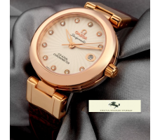 HK1146 OMEGA LADYMATİC TAŞLI GOLD KASA BAYAN SAATİ